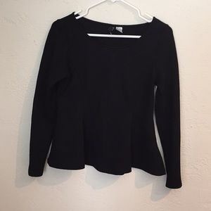 H&M black peplum top.  Size Large.